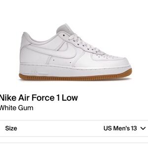 Nike Air Force 1 Low White Gum Bottoms